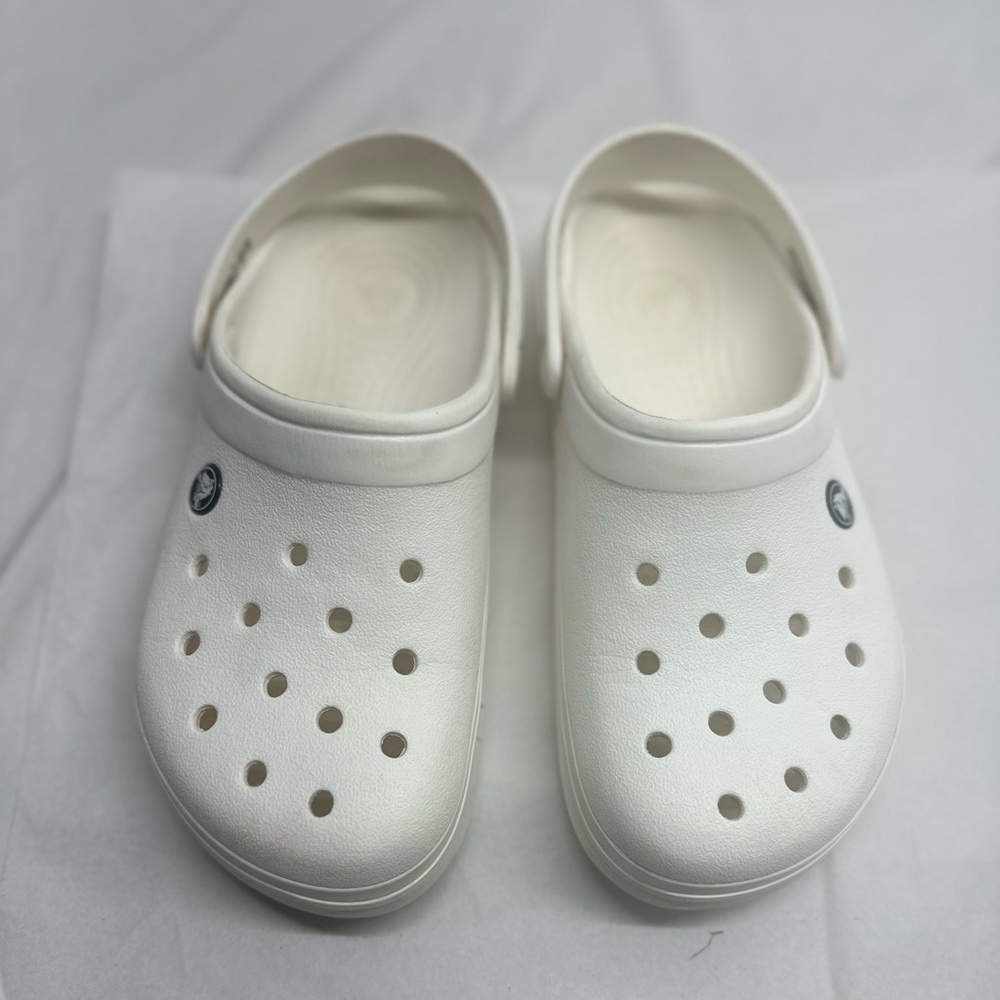 Crocs Classic Clog Sz: M:7/W:9 Bright Crisp White Lightweight Comfort Minimalist